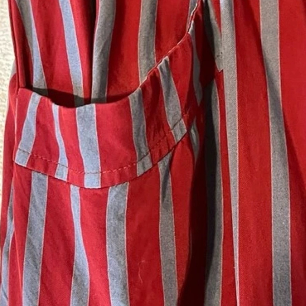 Free People City Girl Jumpsuit Striped Wide-Leg Retro Preppy Red Gray Size 12 - Picture 3 of 12